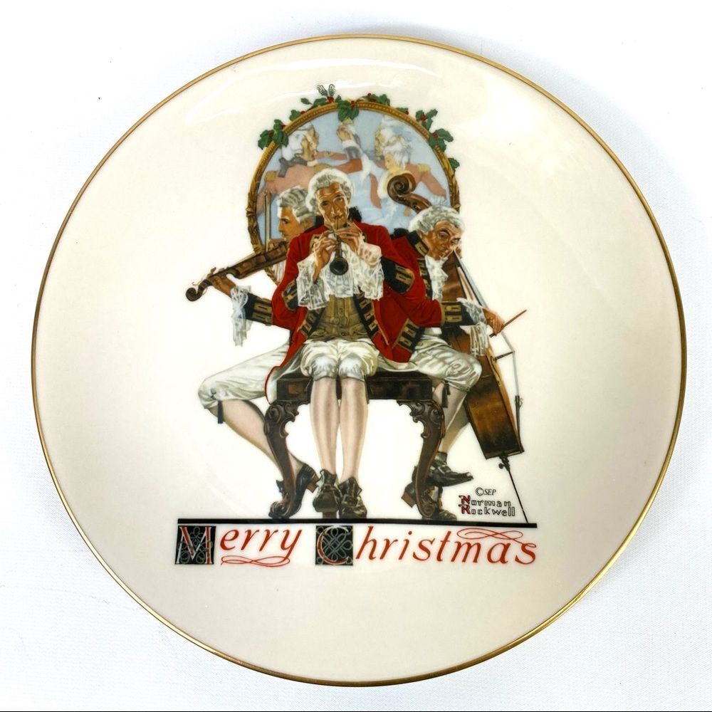Norman Rockwell Christmas Medley 1984 Coll Edition Limited Gorham plate china